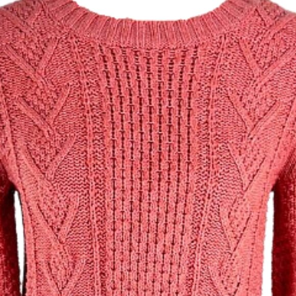 NWT Gap Designed & Crafted Cable Knit Sweater Rosewood Pink XS Wool Blend - Picture 2 of 7